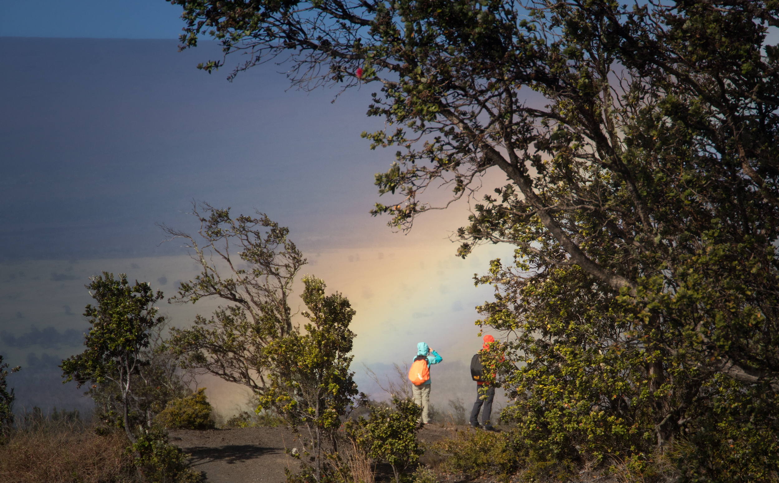 A rainbow at Hawaiʻi Volcanoes National Park