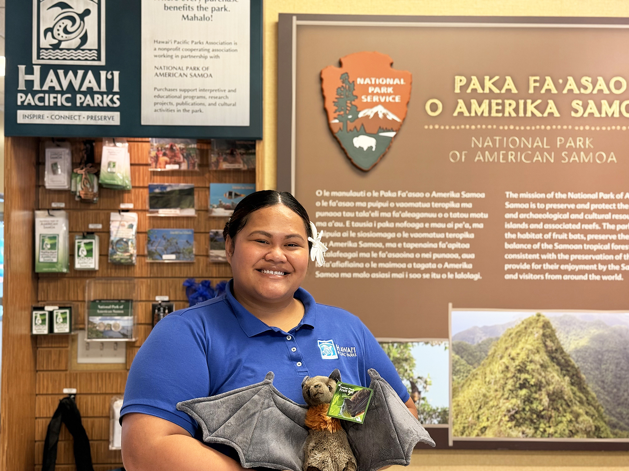 Melekuina at the NPSA visitor center.